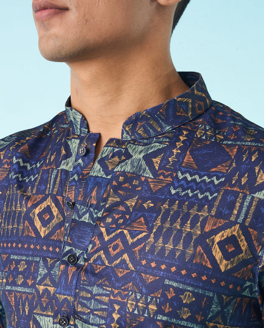 Diwas Men Dark Blue Regal Kurta