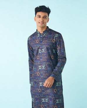 Diwas Men Dark Blue Regal Kurta