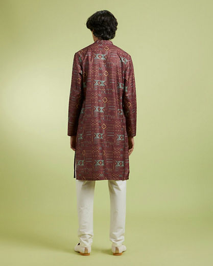 Diwas Men Exotic Brown Blend Cotton Kurta