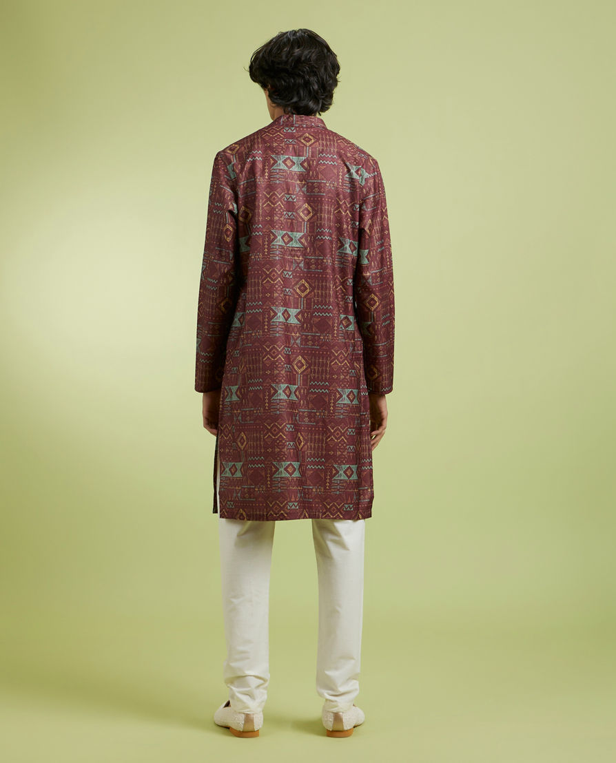 Diwas Men Exotic Brown Blend Cotton Kurta