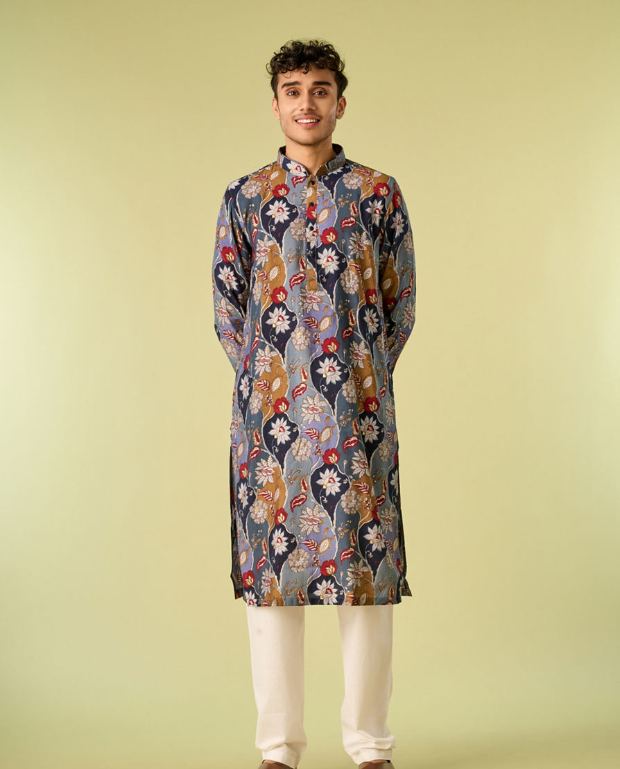 Diwas Men Elegance Enrich Grey Kurta