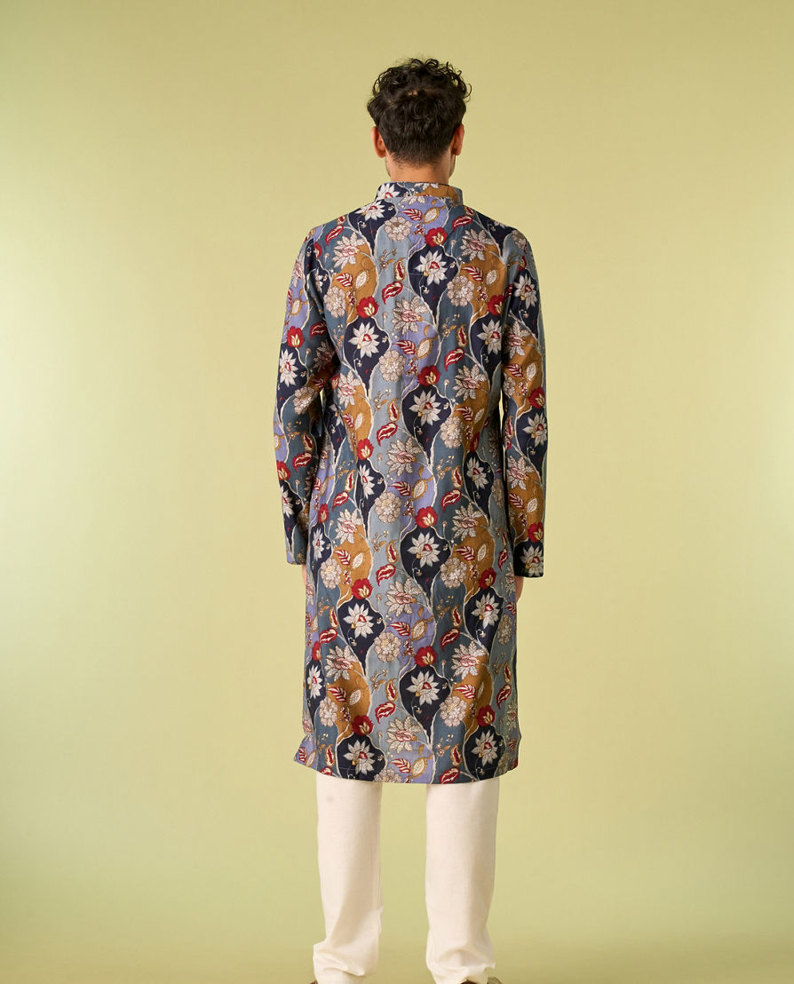 Diwas Men Elegance Enrich Grey Kurta