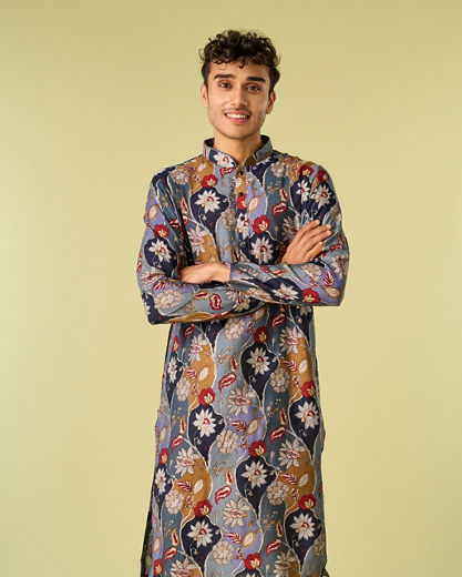 Diwas Men Elegance Enrich Grey Kurta