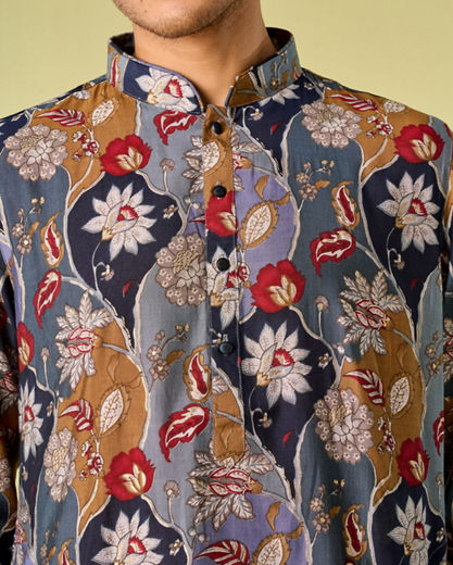 Diwas Men Elegance Enrich Grey Kurta