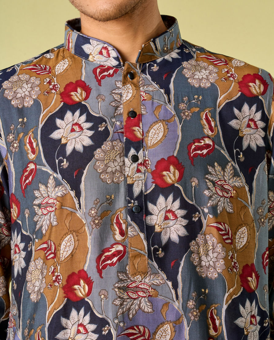 Diwas Men Elegance Enrich Grey Kurta