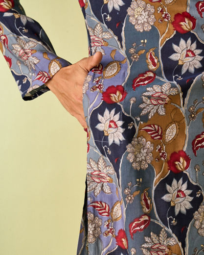 Diwas Men Elegance Enrich Grey Kurta