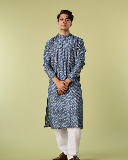 Diwas Men Dark Grey Elegance Kurta