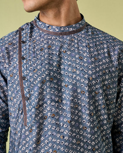 Diwas Men Dark Grey Elegance Kurta