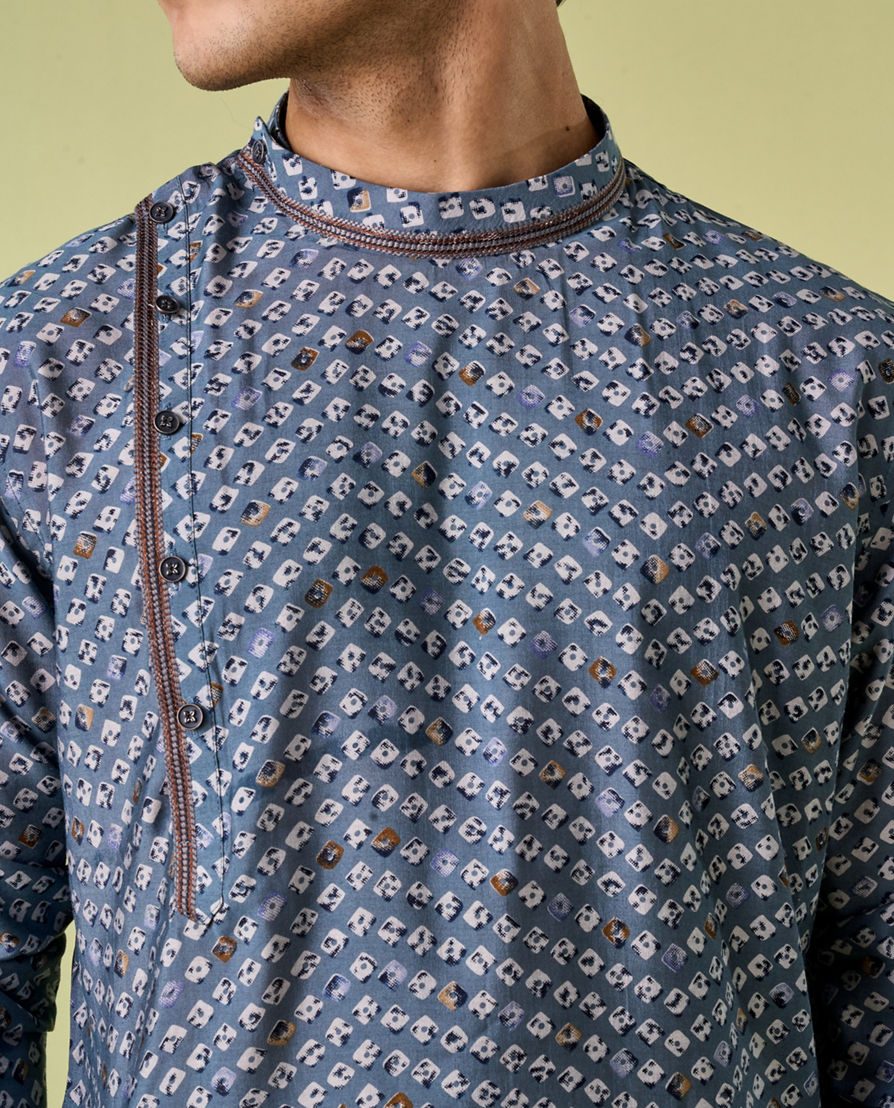 Diwas Men Dark Grey Elegance Kurta