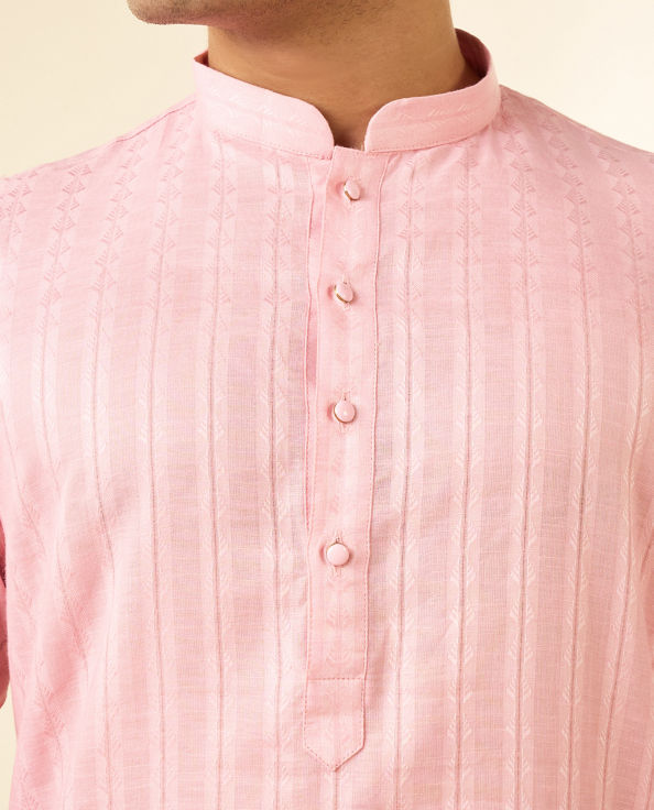 Diwas Men Pink Cotton Kurta