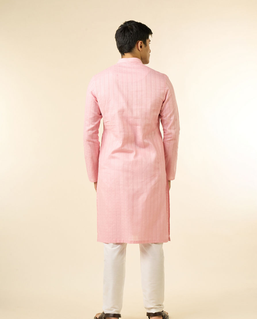 Diwas Men Pink Cotton Kurta