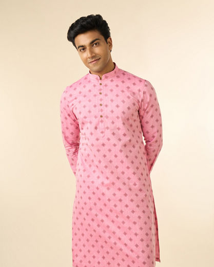 Diwas Men Pink Cotton Elegance Kurta