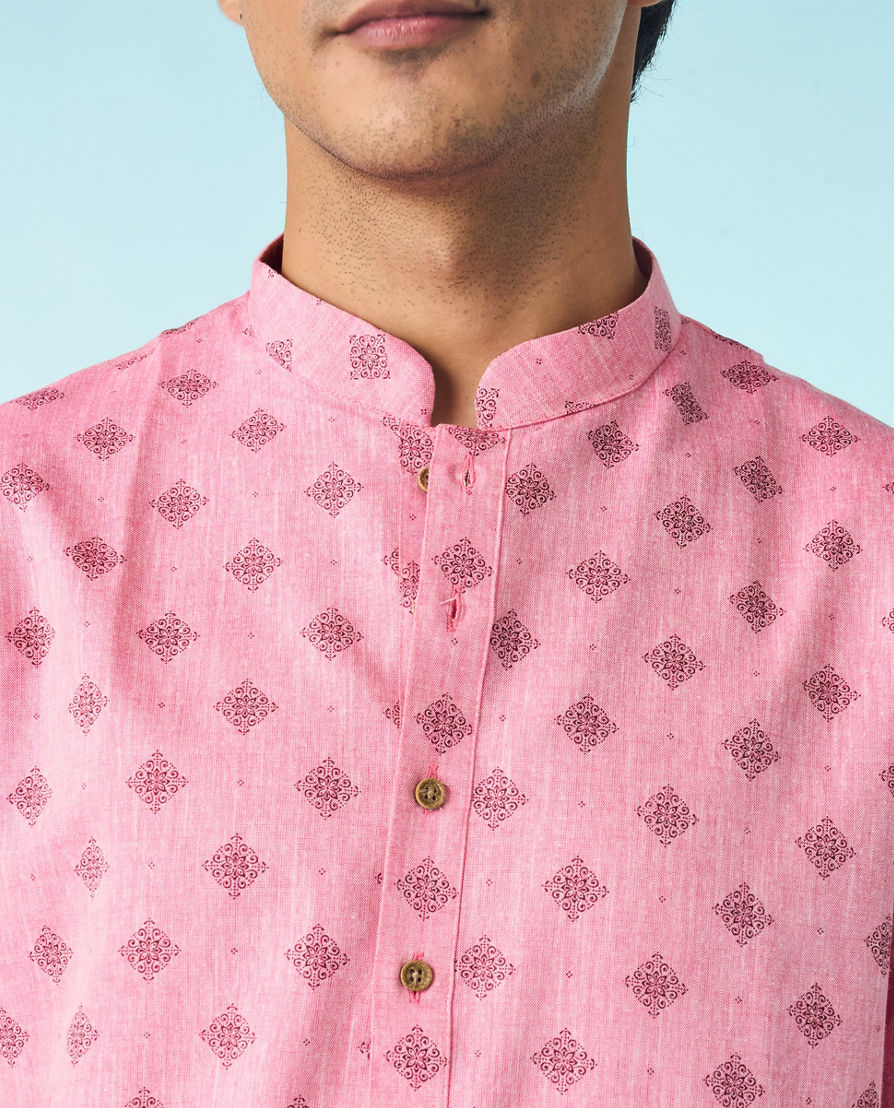 Diwas Men Pink Whims of Grace Kurta Pajama