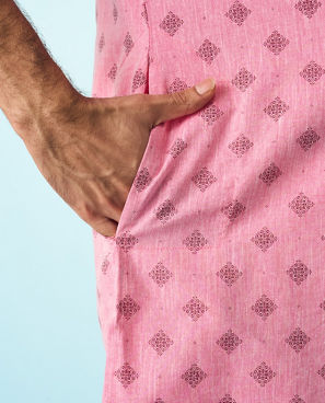 Diwas Men Pink Whims of Grace Kurta Pajama