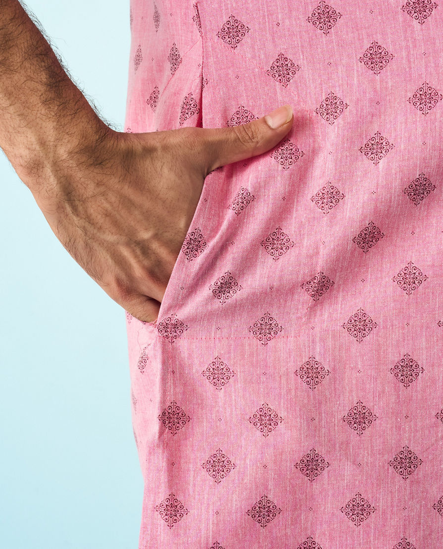 Diwas Men Pink Whims of Grace Kurta Pajama