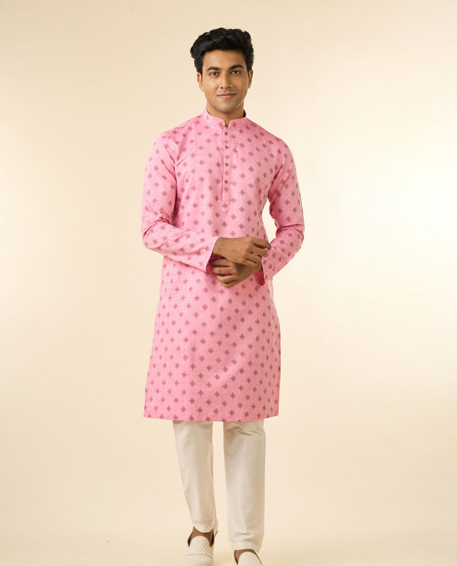 Diwas Men Pink Cotton Elegance Kurta