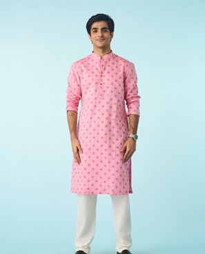 Diwas Men Pink Whims of Grace Kurta Pajama