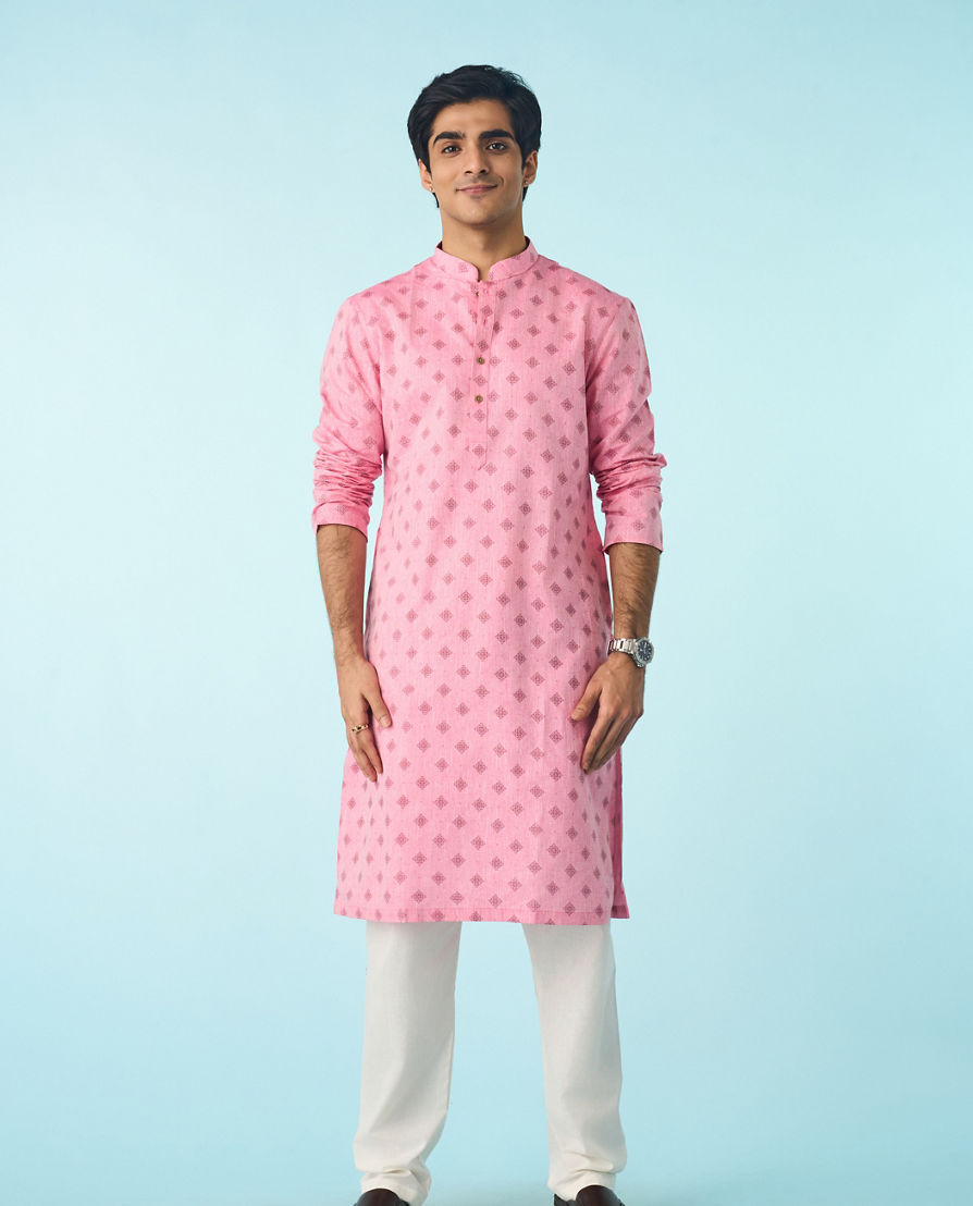 Diwas Men Pink Whims of Grace Kurta Pajama