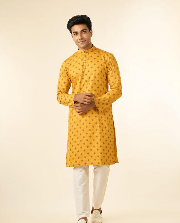 Diwas Men Radiant Mustard Kurta Set