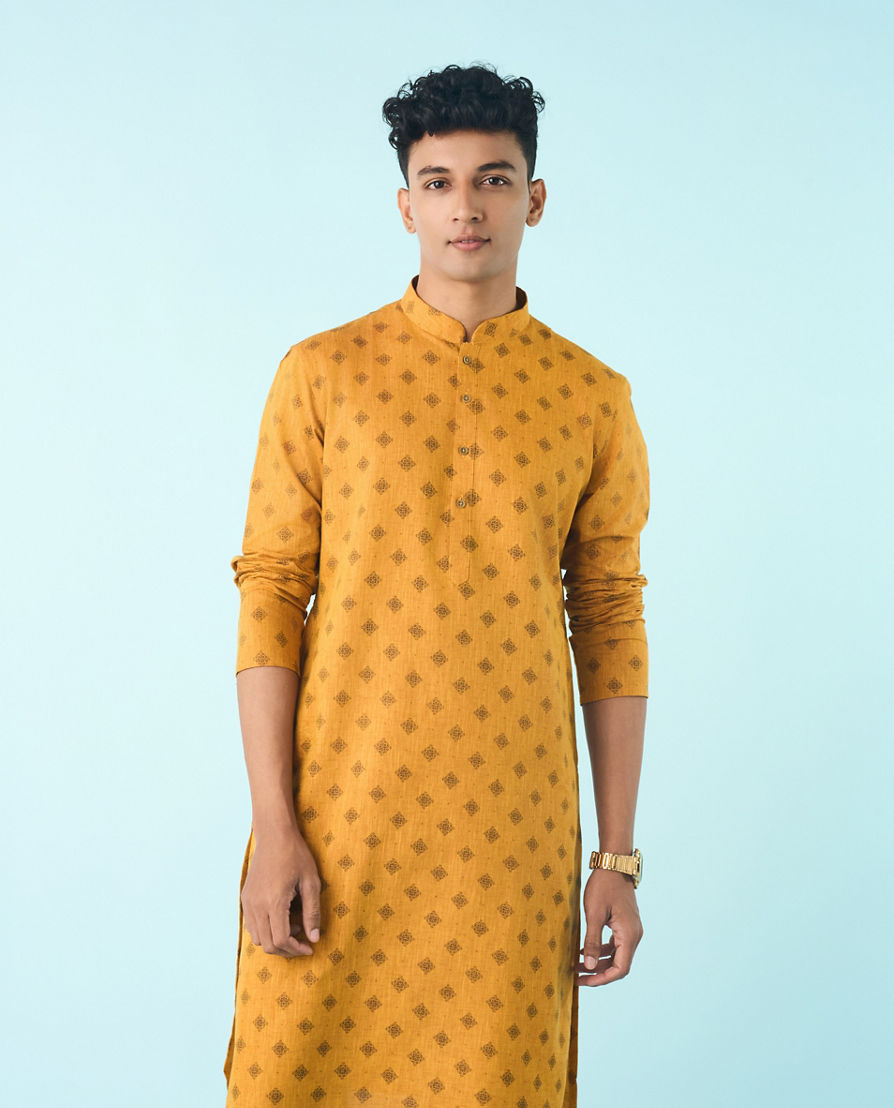 Diwas Men Saffron Sunshine Kurta Pajama