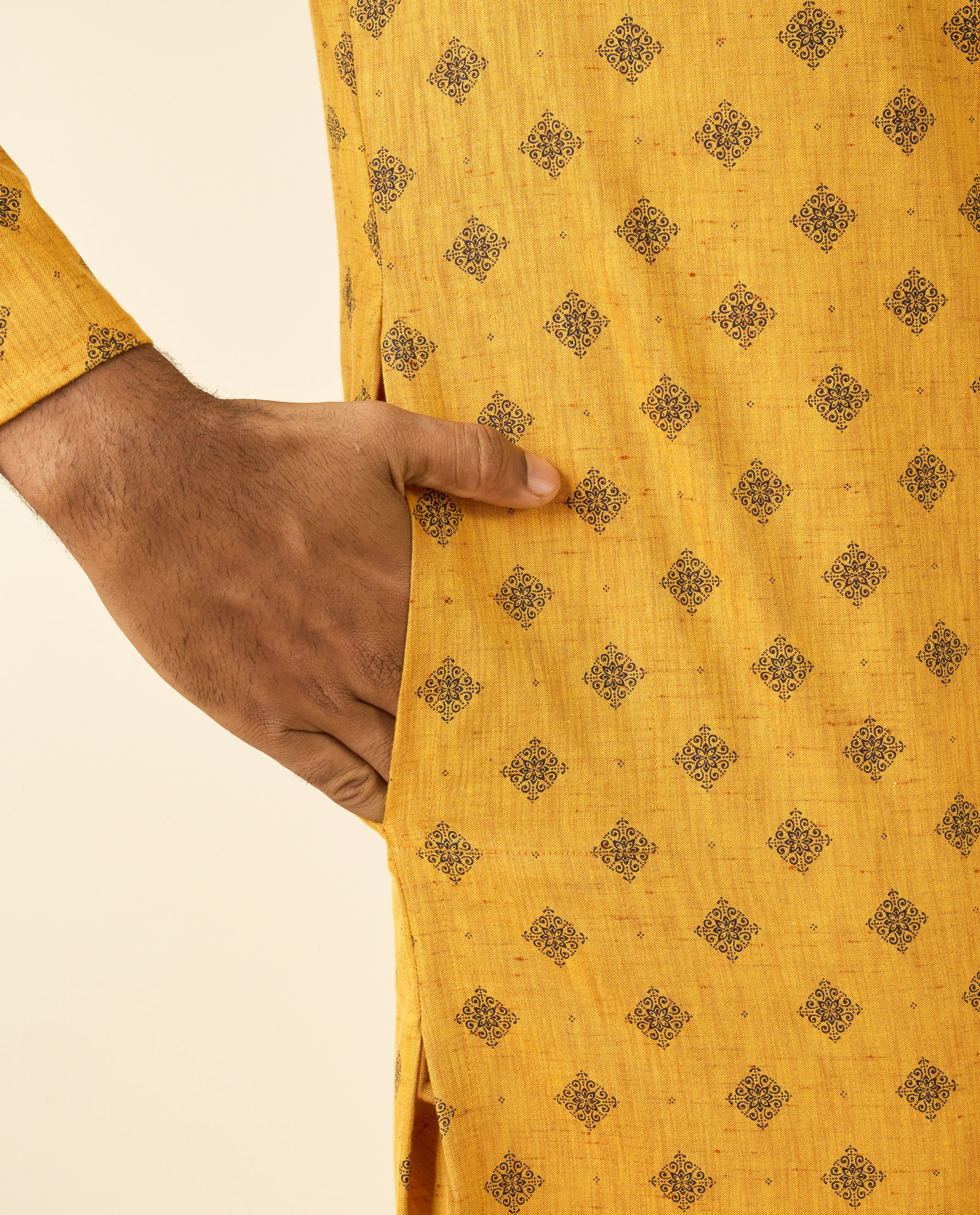 Diwas Men Radiant Mustard Kurta Set