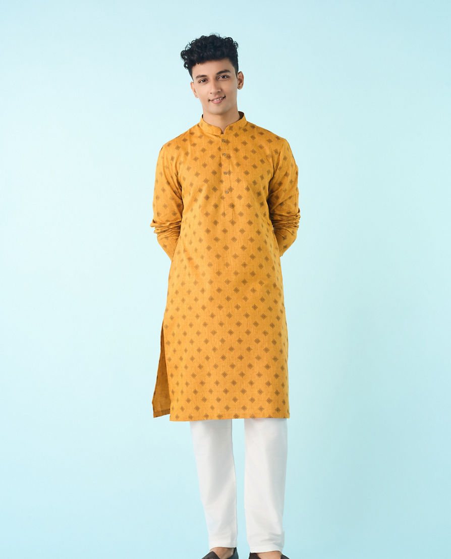 Diwas Men Saffron Sunshine Kurta Pajama