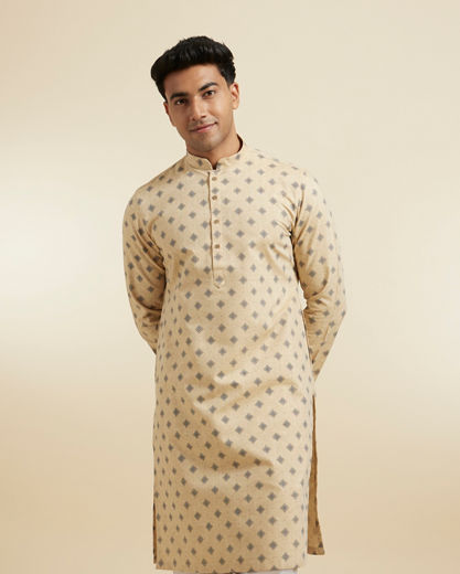 Diwas Men Fawn Festive Kurta