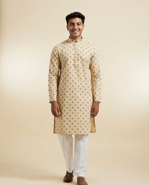 Diwas Men Fawn Festive Kurta