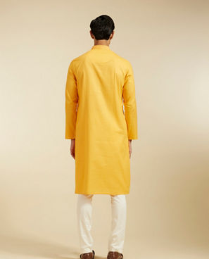 Diwas Men Mustard Cotton Kurta
