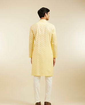 Diwas Men Sunlit Yellow Cotton Kurta