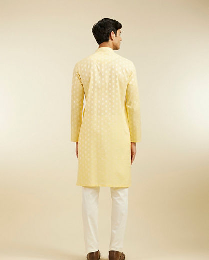 Diwas Men Sunlit Yellow Cotton Kurta