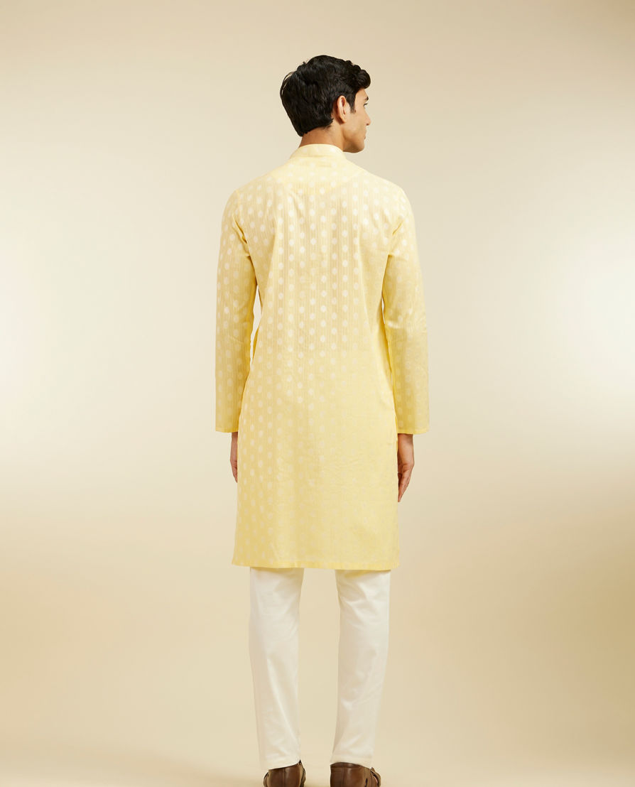 Diwas Men Sunlit Yellow Cotton Kurta