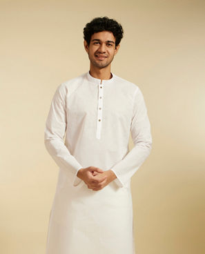 Diwas Men Ice White Plain Classic Kurta