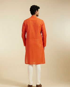 Diwas Men Vibrant Orange Kurta Collection