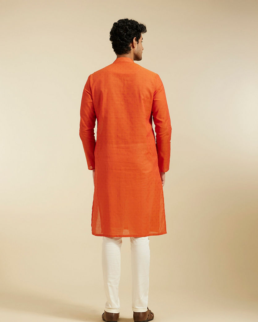 Diwas Men Vibrant Orange Kurta Collection