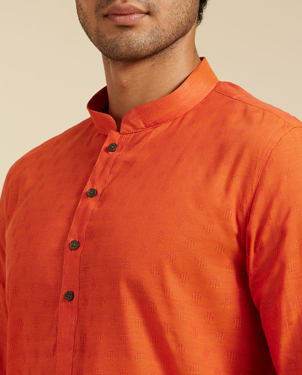 Diwas Men Vibrant Orange Kurta Collection