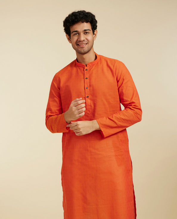 Diwas Men Vibrant Orange Kurta Collection