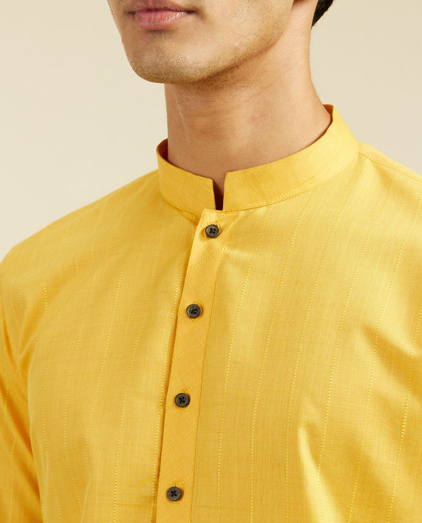 alt message - Diwas Men Luxurious Mustard Kurta image number 1