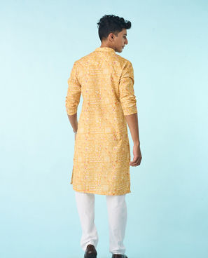 Diwas Men Mustard Celebration Delight Kurta Pajama