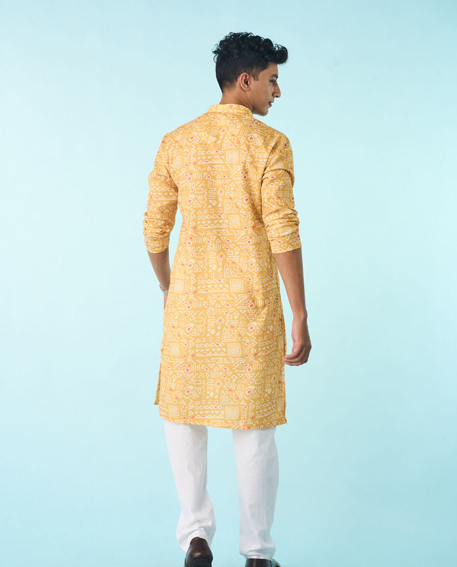 Diwas Men Mustard Celebration Delight Kurta Pajama