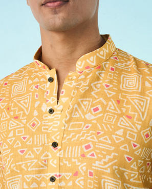 Diwas Men Mustard Celebration Delight Kurta Pajama