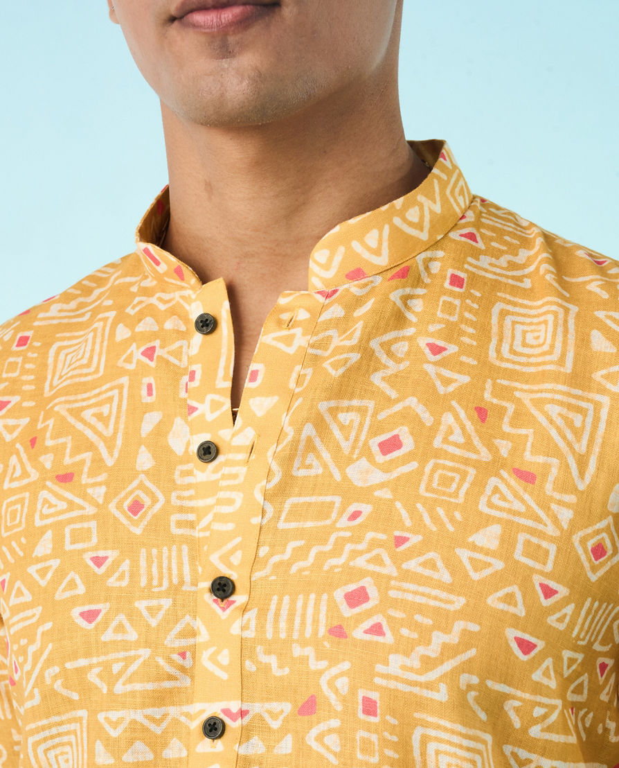 Diwas Men Mustard Celebration Delight Kurta Pajama