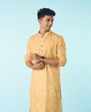 Diwas Men Mustard Celebration Delight Kurta Pajama