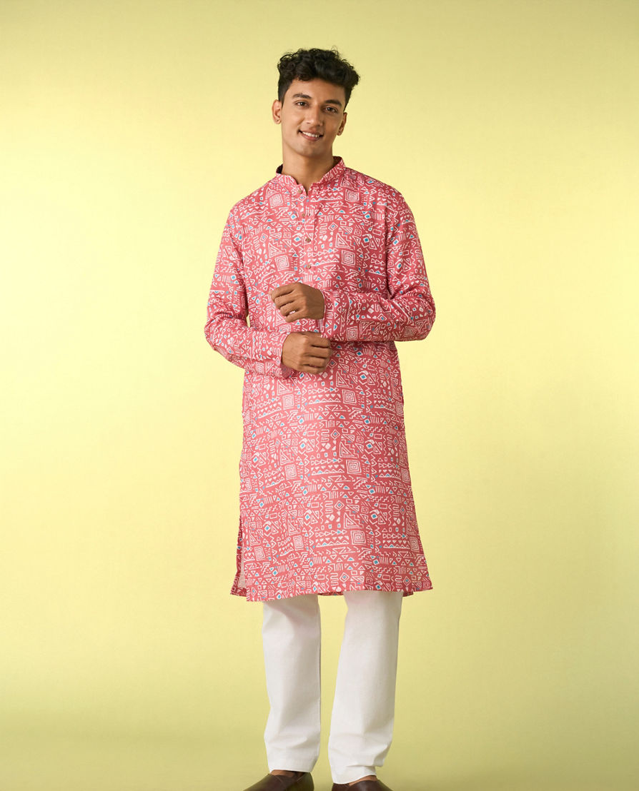 Diwas Men Pink Majesty Kurta Pajama