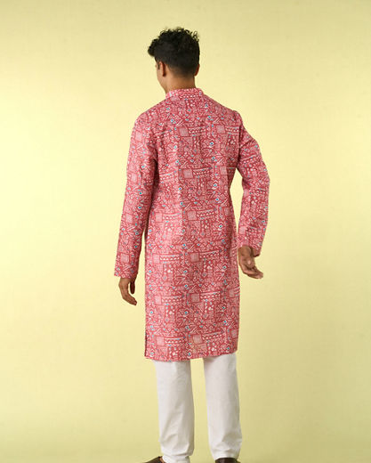 Diwas Men Pink Majesty Kurta Pajama