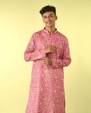 Diwas Men Pink Majesty Kurta Pajama