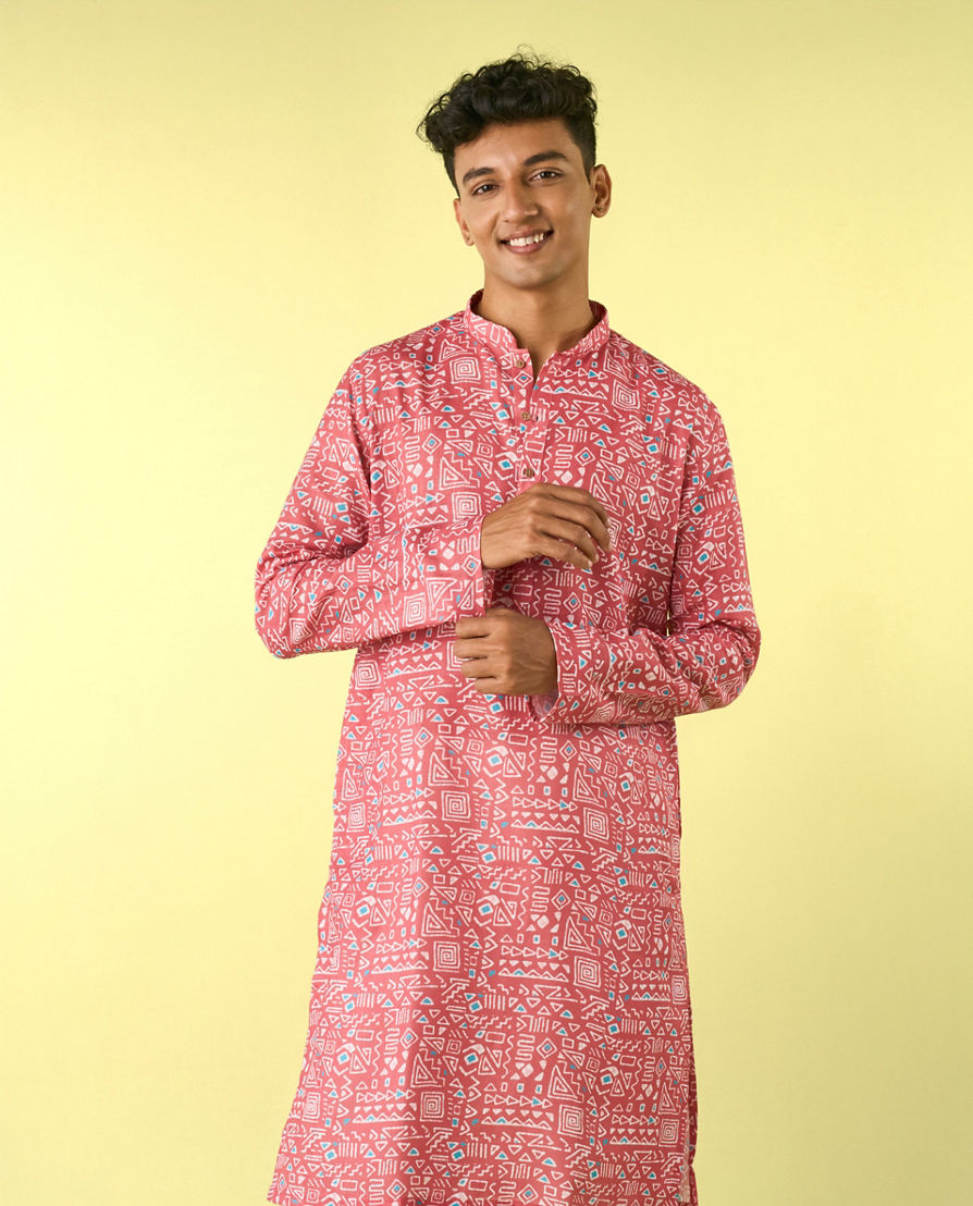 Diwas Men Pink Majesty Kurta Pajama