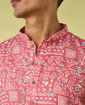 Diwas Men Pink Majesty Kurta Pajama