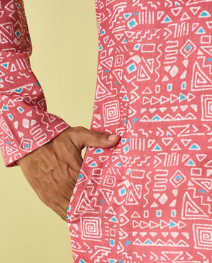 Diwas Men Pink Majesty Kurta Pajama