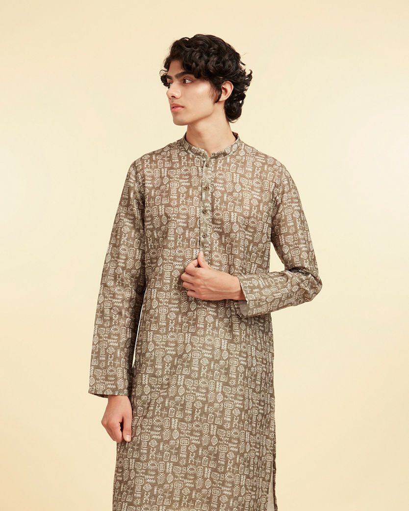 Diwas Men Olive Green Radiance Kurta